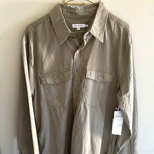 Good American Khaki Oversize Shirt **NEVER WORN**